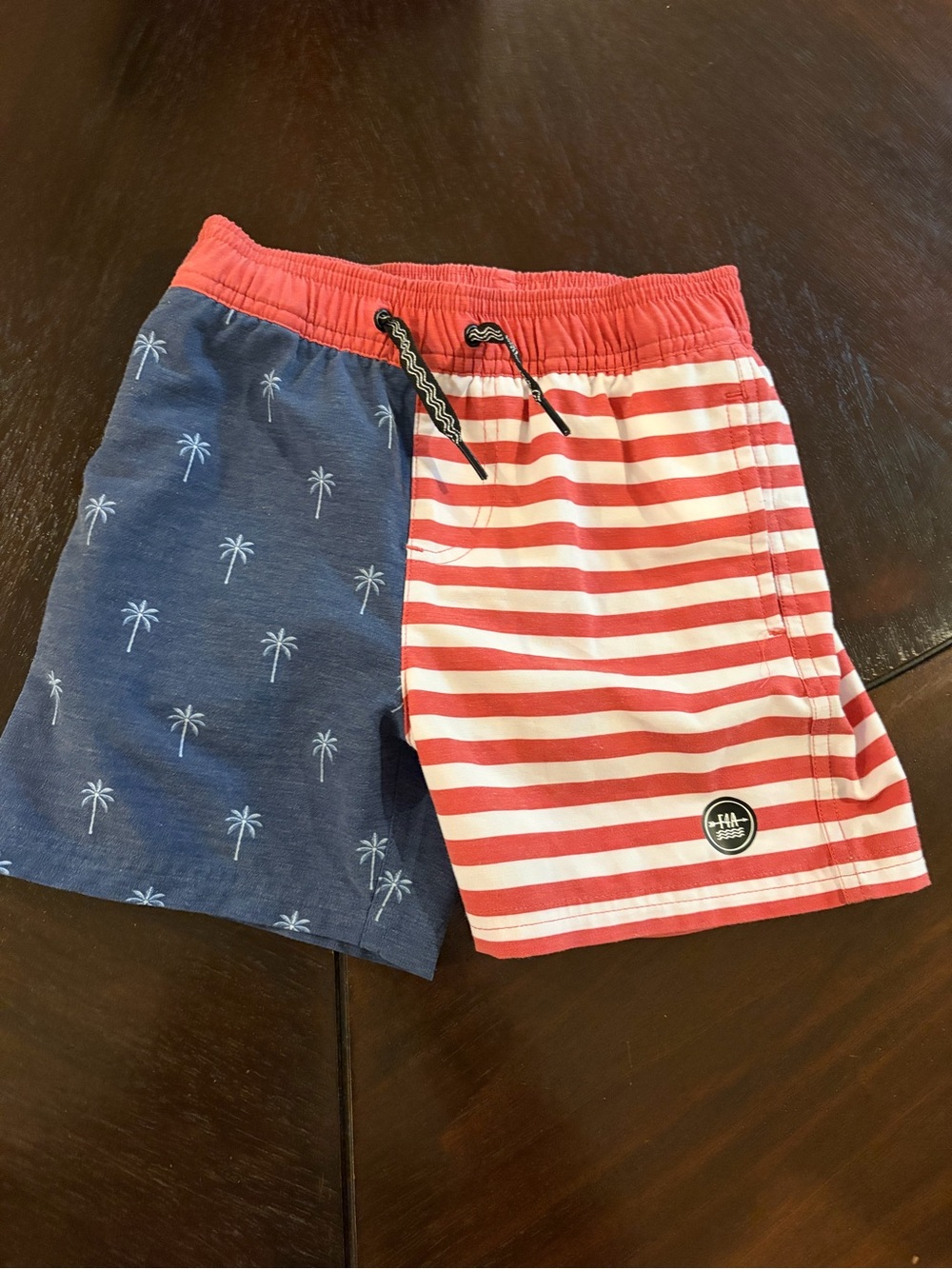 Feather 4 Arrow Twilight Palm Stripe Volley Swim Trunks